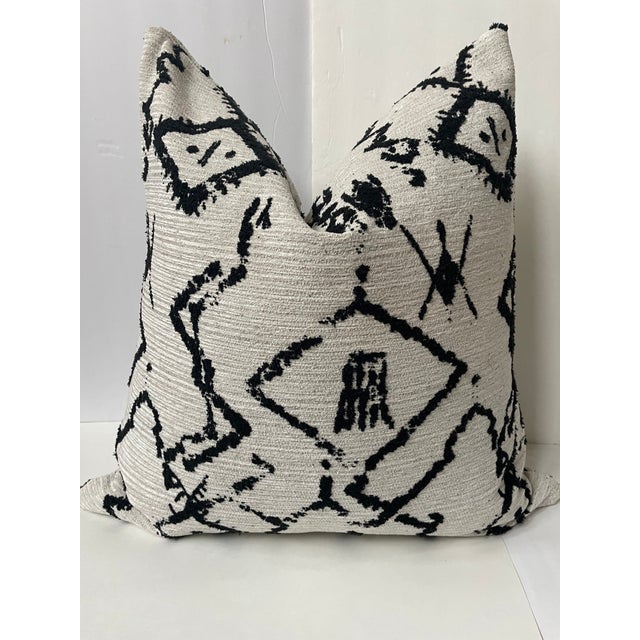 Black & White Warm Mosaic Pillows- Set of 2 For Sale - Image 4 of 4