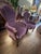 Rococo Revival Style Purple Velvet Accent Chairs – Pair For Sale - Image 9 of 11