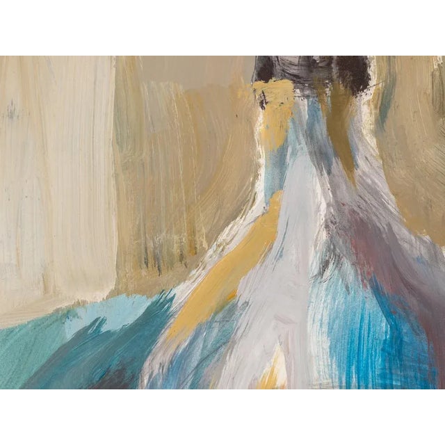 Still life with glass vessels and fruits in light colors. Gouache and watercolor on thick paper. Hanged on passepartout in...