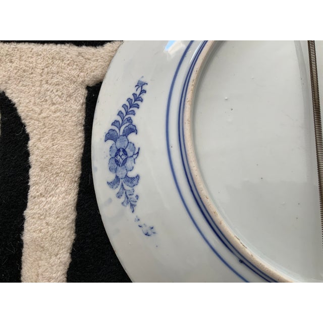 Vintage Large Blue & White Platter For Sale - Image 11 of 13