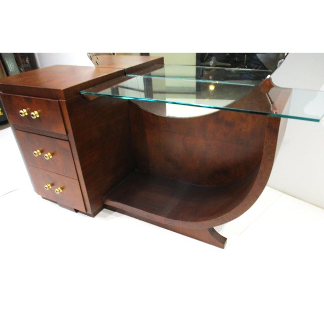 Art Deco Mahogany Vanity With Stool in the Style of Desky For Sale - Image 10 of 14