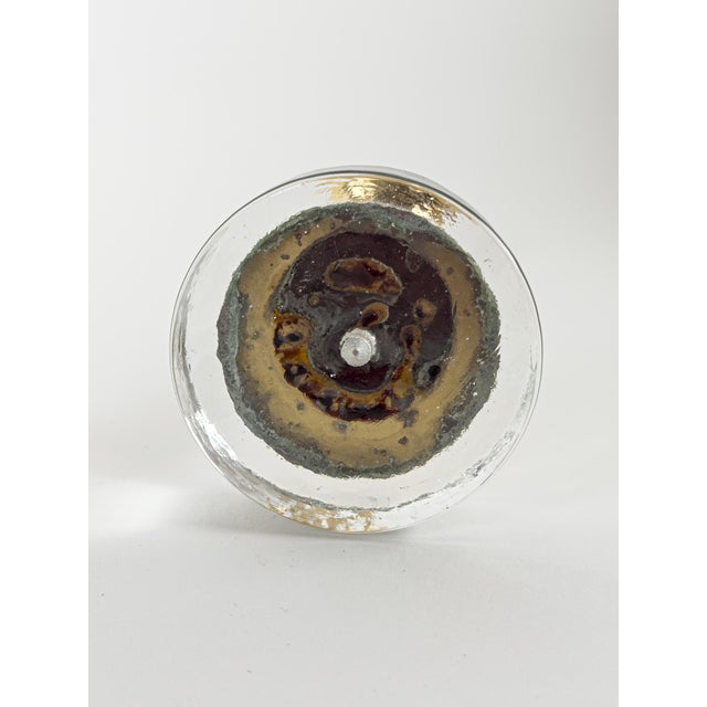 Scandinavian Modern Brass and Glass Candlesticks by Gunnar Ander, 1950, Set of 2 For Sale - Image 9 of 10