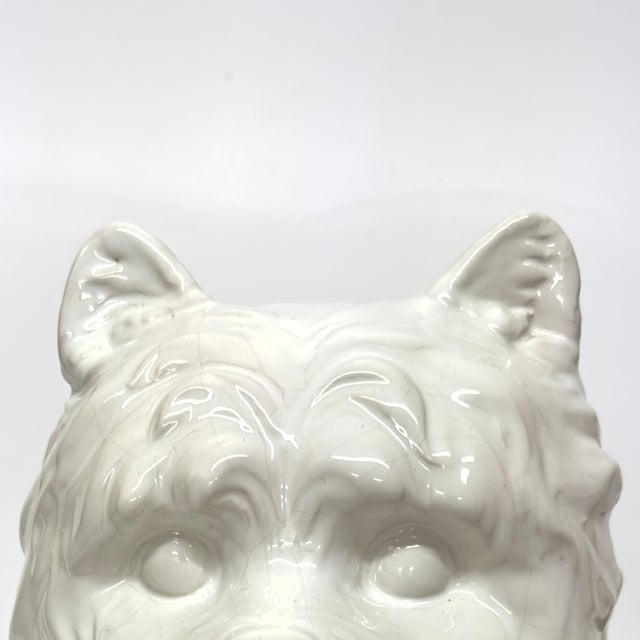 Adorable West Highland White Terrier Ceramic Planter For Sale - Image 9 of 10