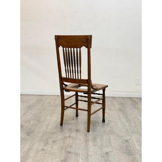 Brown Set of Six Oak Dining Chairs For Sale - Image 8 of 10