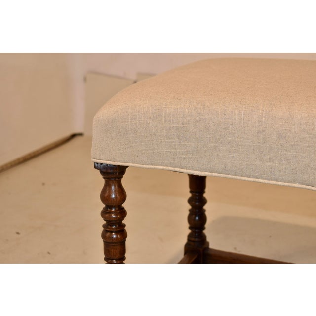 Wood 19th Century French Long Upholstered Bench For Sale - Image 7 of 7