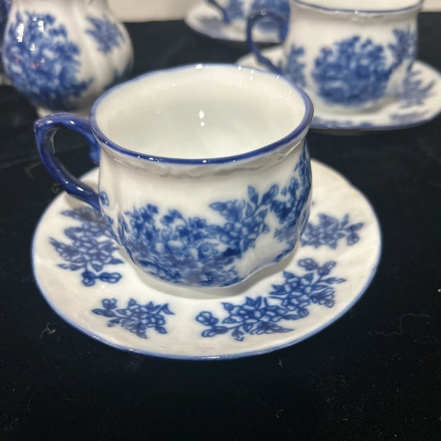 Ceramic 1960s Flow Blue Vintage Teaset - Set of 15 For Sale - Image 7 of 12