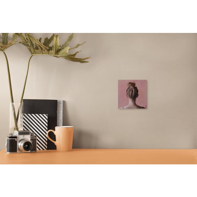 2020s Rosy Reflection by Kelly Birkenruth | Oil on Panel Figure Portrait in Pink For Sale - Image 5 of 7