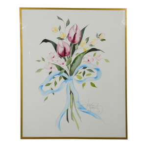 Late 20th Century Susan Schmidt Original Modernist Floral Painting Signed