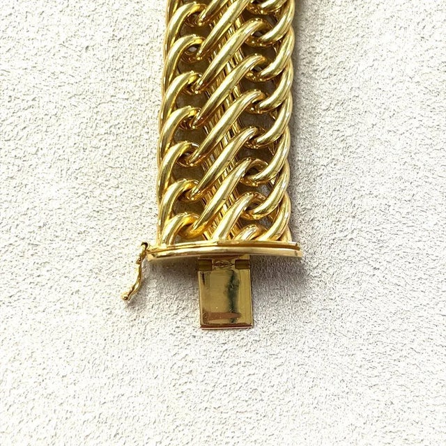 Syna Yellow Gold Cosmic Wide Link Bracelet For Sale - Image 4 of 6