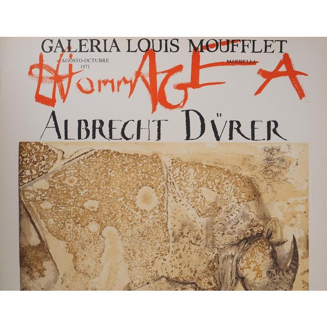 Salvador Dali, Rhinocéros, Hommage à Albrecht Dürer, Lithograph For Sale - Image 6 of 8