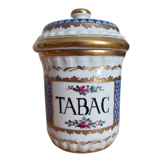Late 19th Century French Ceramic Tobacco Pot With Lid For Sale