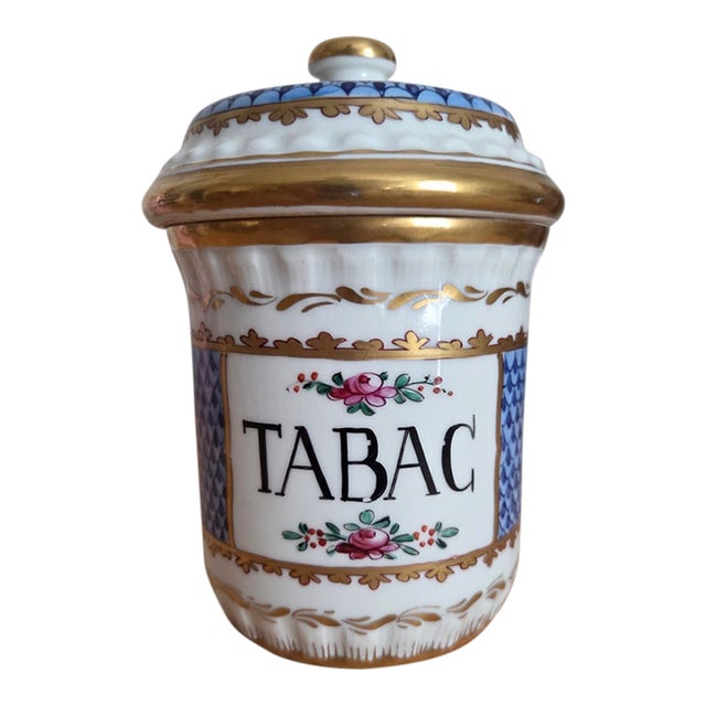 Late 19th Century French Ceramic Tobacco Pot With Lid For Sale