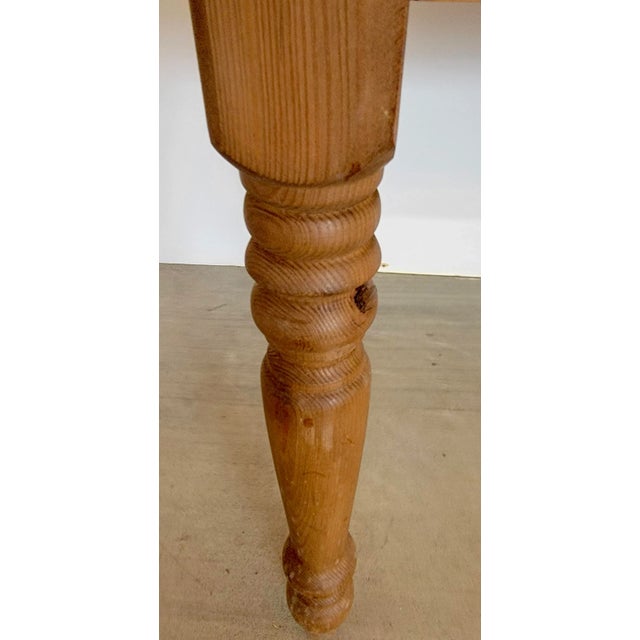 Brown Five Foot Farm Table With 2 Drawers Made by a Master Craftsman Utilizing Reclaimed Wood - From England For Sale - Image 8 of 13