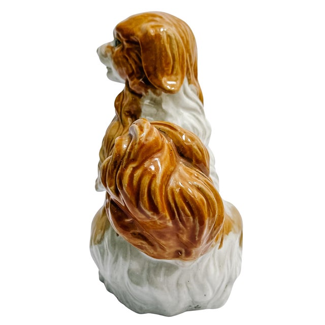 Ceramic Vintage Continental Terracotta Cavalier King Charles Spaniel Dog Figurines - A Pair For Sale - Image 7 of 13