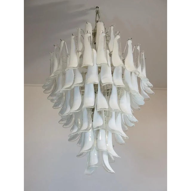 Glass Vintage Murano Glass Chandelier with Glass Petals, 1983 For Sale - Image 7 of 13