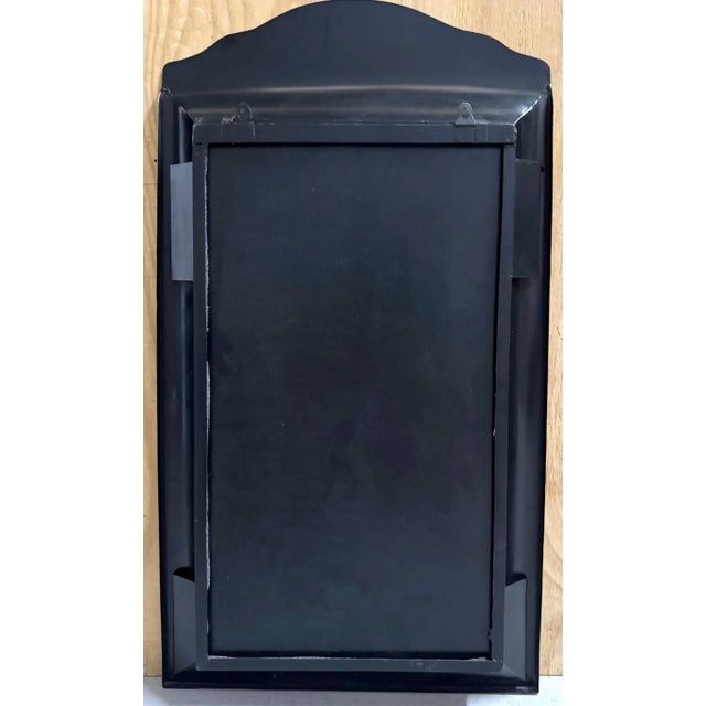 Metal English Style Red Tole Chinoiserie Decorated Mirror For Sale - Image 7 of 7