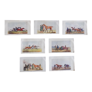 Authentic Antique (c.1903) British Horse/Equine Racing Lithographs - Set of 7