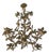 Golden Floral Lamp in Brass and Porcelain, 1930s For Sale