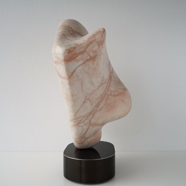 Abstract Late 20th Century Abstract Pink Alabaster Sculpture For Sale - Image 3 of 17
