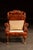 Amber Mid 20th Century Tufted Leather Wingback Armchair in Burnt Amber For Sale - Image 8 of 17