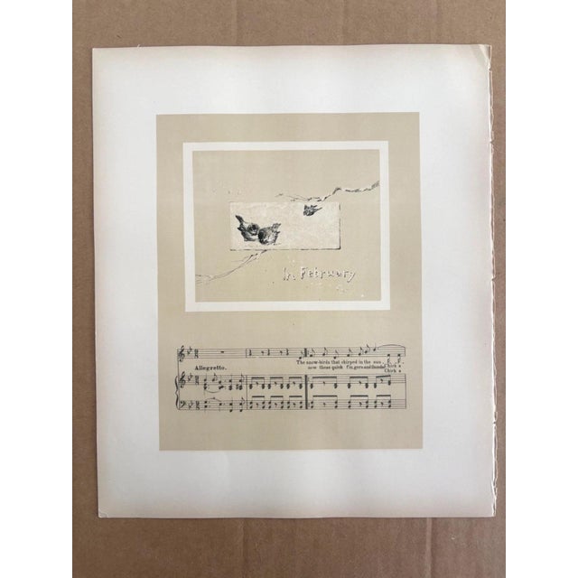 Up for sale is this charming antique print from a book of lullabies published by L. Prang in1888 - one lullaby for each...
