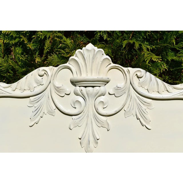 Antique Full Size Carved Oak Cottage Style Headboard W/Distressed Finish For Sale - Image 11 of 12