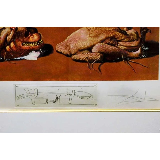 Salvador Dalí Vintage Salvador Dali Les Diners De Gala Hand Signed & Numbered Original Engraving For Sale - Image 4 of 5