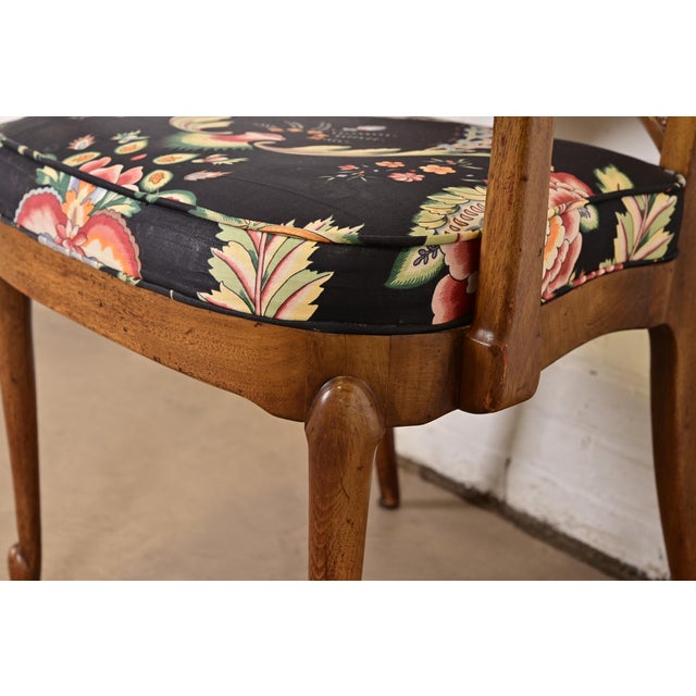 Brown William Doezema for Mastercraft Mid-Century Modern Hollywood Regency Burl Wood and Cane Back Armchairs, Pair For Sale - Image 8 of 12