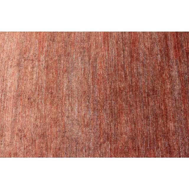 Modern Solid Rug in Warm Burnt Orange Tones 9'5 X 12'2 For Sale In Atlanta - Image 6 of 10