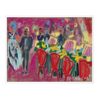 Cabaret IV by Happy Menocal in White Frame, Small Art Print For Sale