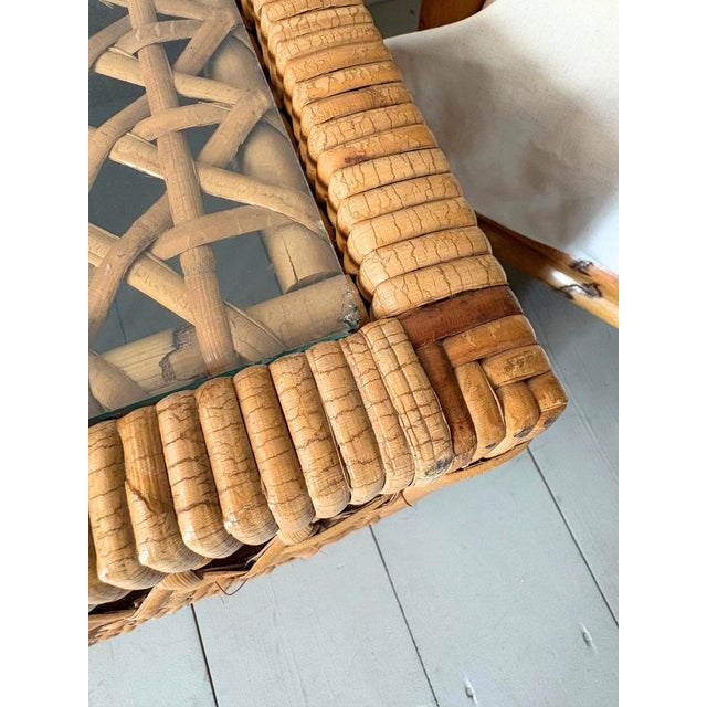 Mid-Century Rattan Cube Coffee Table with Glass Top from Habitat, Britain, 1960s For Sale - Image 14 of 15
