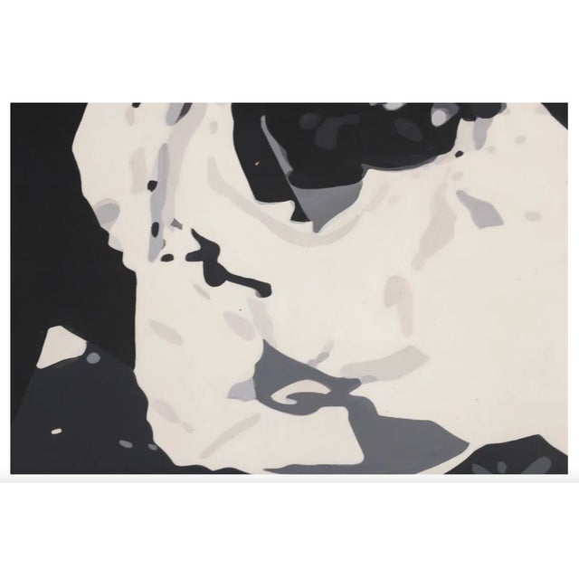 1980s Neil Anderson, Large Abstract Figural Hard Edge Oil on Canvas Painting in Dark Neutrals For Sale - Image 5 of 11