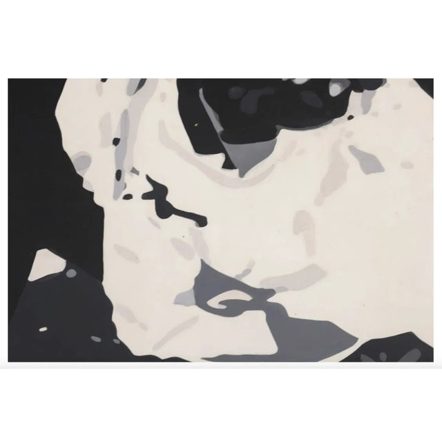 1980s Neil Anderson, Large Abstract Figural Hard Edge Op Art Oil on Canvas Painting in Dark Neutrals For Sale - Image 5 of 11