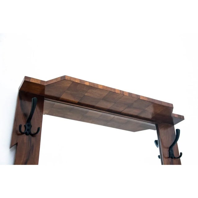 Art Deco Dressing Hanger with Mirror, Poland, 1950s For Sale - Image 4 of 7