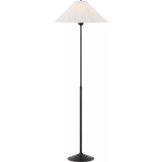Traditional Amber Lewis by Visual Comfort Signature Soren 53" Floor Lamp in Bronze with Silk Pleated Shade For Sale - Image 3 of 3