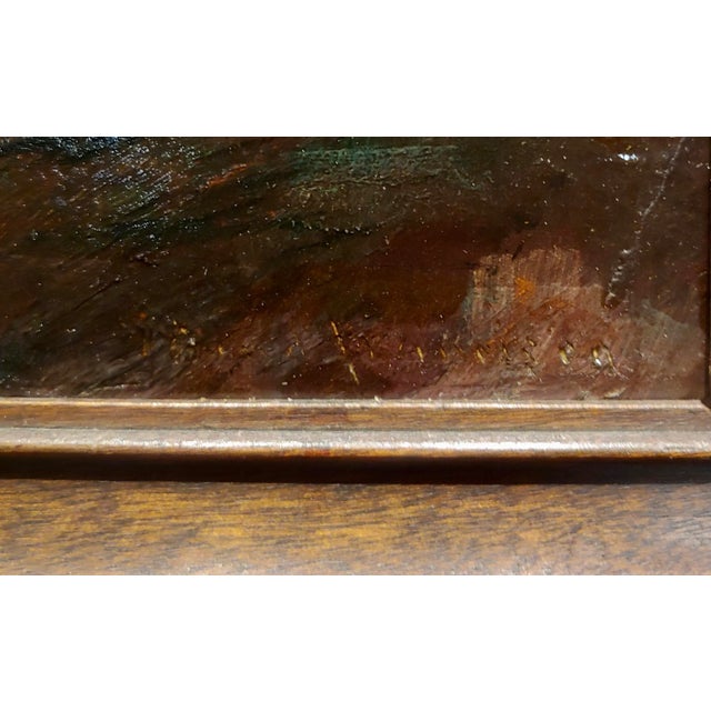 John Bond Francisco-Study of Santa Ana Canyon at Dusk-Oil Painting C.1900s For Sale - Image 4 of 7