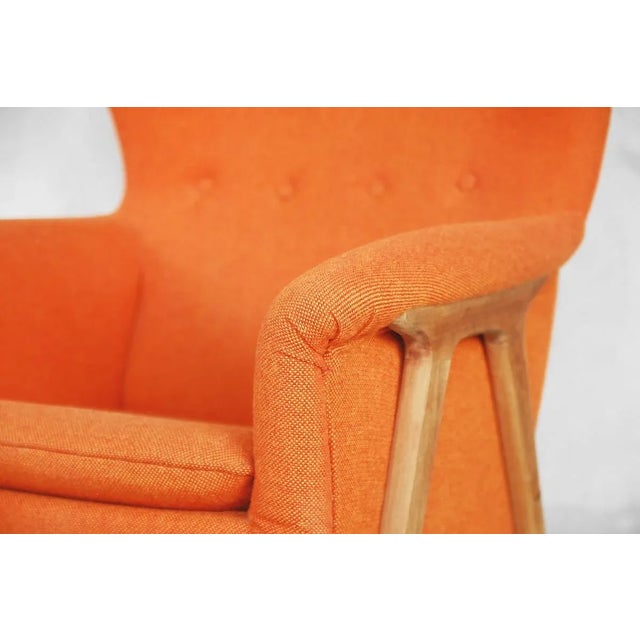 This impressive wing chair was designed by Thorbjörn Afdal for Bruksbo Nesjestranda Møbelfabrik and manufactured in Norway...