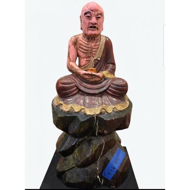 Late 20th Century Polychrom Wooden Carving 10 of 18 Arhats (Luohans) For Sale - Image 16 of 17