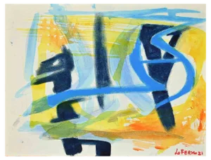 Giorgio Lo Fermo, Abstract Composition, Original Tempera and Watercolor, 2021
