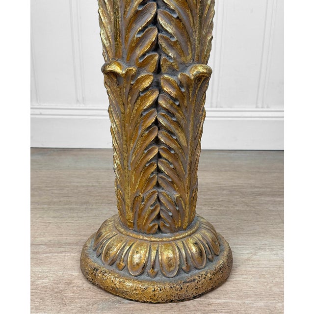 Vintage Hollywood Regency Rococo Palm Leaf Floor Urn Vase - 28" For Sale - Image 9 of 10