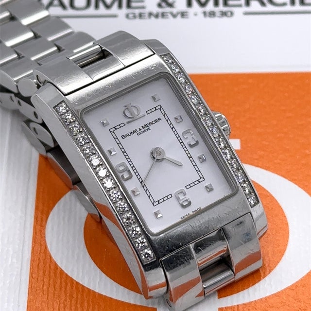 Baume & Mercier Stainless Steel Hampton Diamond Watch 22mm For Sale - Image 10 of 14