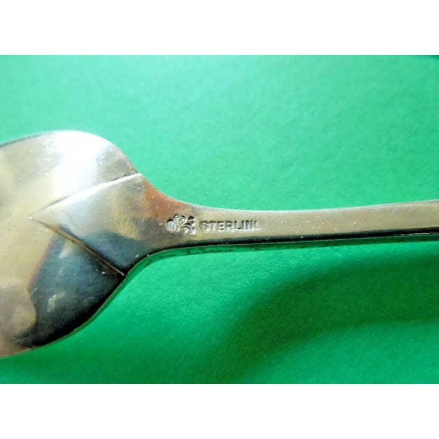 1907 Sterling Silver 3-Tine SaladFork - Monogrammed- Set of 4 For Sale - Image 4 of 4