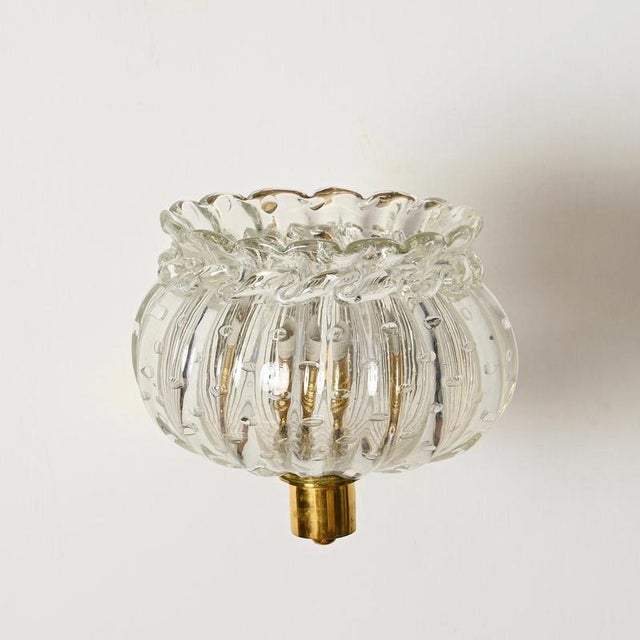 Large Adjustable Murano Glass and Brass Flower Sconces from Barovier, Italy, 1940s, Set of 2 For Sale - Image 10 of 18