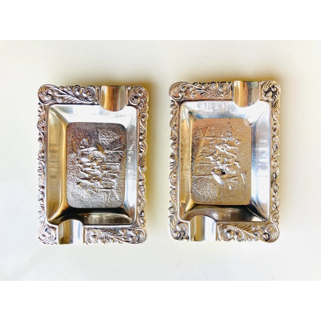 Vintage 1970s Danish Silver Plated Ashtrays Set of 2 Chairish