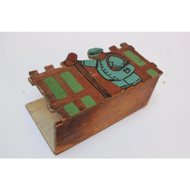 1930s Vintage Folk Art Wooden "Postman" Letter Holder For Sale - Image 5 of 13