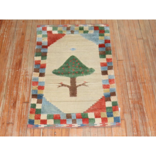 Late 20th Century Zabihi Collection Persian Gabbeh Souf Rug - 2'6" x 3'11" For Sale - Image 4 of 8