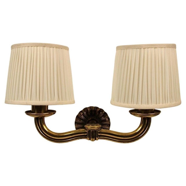 Modernistic Brass Wall Light attributed to Hugo Gorge, Austria, 1930s For Sale - Image 11 of 11