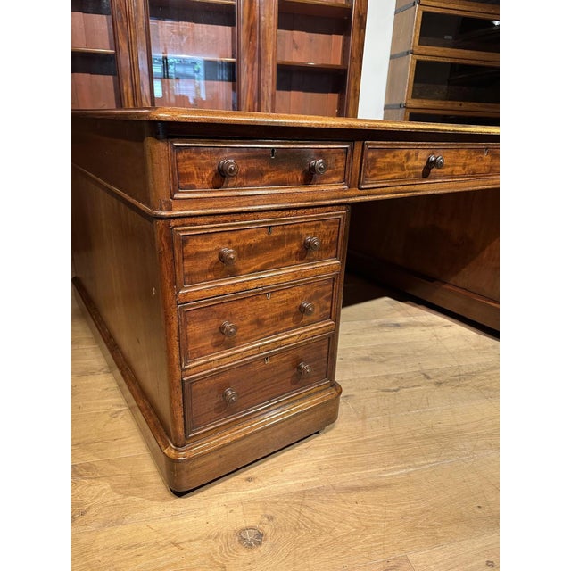 Large Victorian Partners Desk in Mahogany For Sale - Image 10 of 14