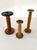 Set of 3 antique wooden spools used in the textile industry circa 1930-40s. Graduated in size, they make a nice tiered...