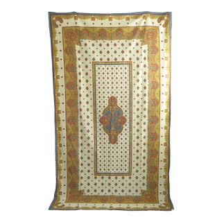 French Printed Vintage Cotton Tablecloth, France For Sale